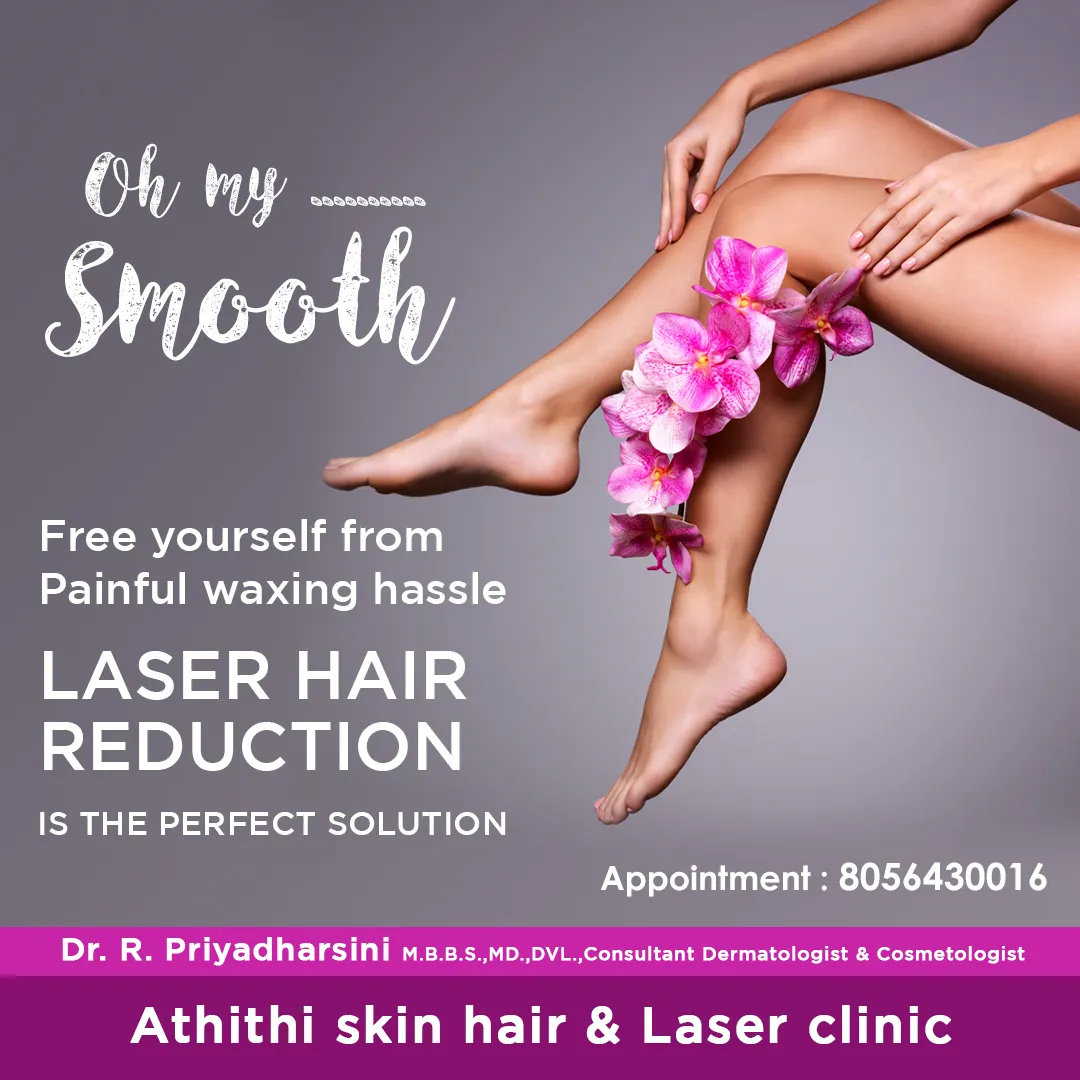Laser hair reduction treatment poster